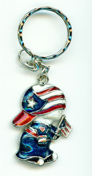 Puerto Rico Kid with Puerto Rican Flag Keychain